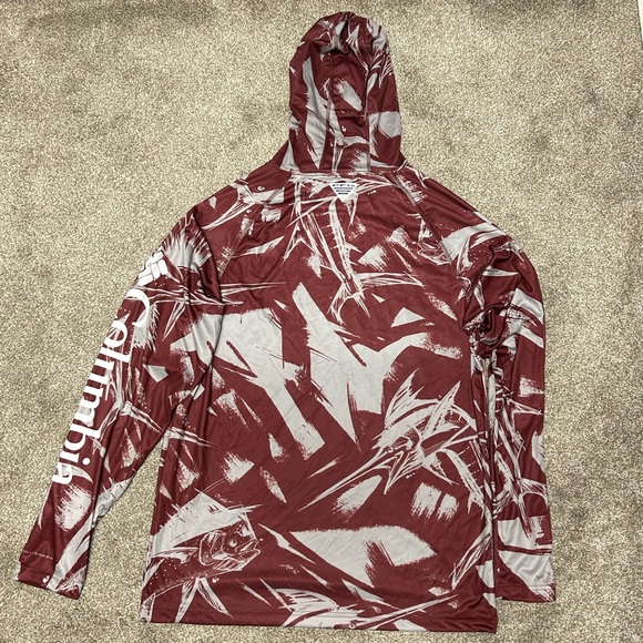Texas A&M Aggies Columbia PFG Super Terminal Tackle Omni-Shade Hoodie Shirt - Picture 2 of 5